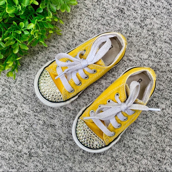 yellow bling converse